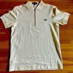 New Fred Perry modern zip textured pique Polo